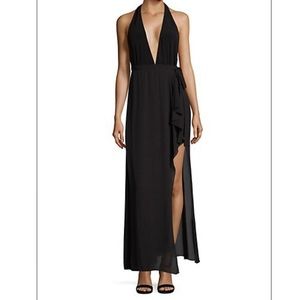 NWT BCBG Lightweight Halter Gown: Size 2, black